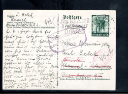 Memel , 1938  ( 16.4. )sur Entier 6 Pfg. Rouge " PRIMOK -KLAIPEDA  "  Et Cachet Retour  ,   #1739 - Covers & Documents