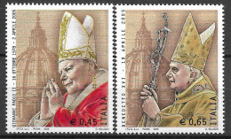 2005  Italien  Mi. 3069-70**MNH   Tod Von Papst Johannes Paul II. Und Wahl Seines Nachfolgers Papst Benedikt - 2001-10: Neufs