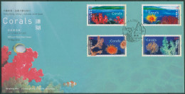 Hongkong 2002 Meerestiere Korallen 1036/39 A FDC (X99440) - FDC