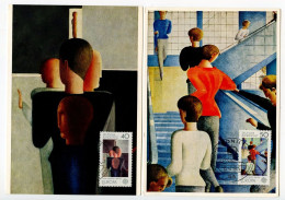 Germany, West 1975 2 FDCs Maximum Cards Scott 1164-1165 Art Paintings By Oskar Schlemmer / Europa - 1961-1980