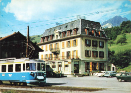 CPSM Montbovon-Hôtel De La Gare Et Vanil Des Artses-RARE-Tramway      L2795 - Montbovon