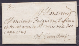 L. Datée 13 Septembre 1710 De BRUXELLES Pour CAMBRAI - Man. "Br" (= De Bruxelles) - Port "7" - Texte :censiers établis D - 1621-1713 (Spanish Netherlands)