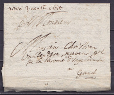 L. Datée 28 Juillet 1655 Du Camp De NEUFVILLE Pour Receveur De La Baronne D'Ingelmunster à GAND - Man. "reçu 3 Août 1655 - 1621-1713 (Spanische Niederlande)