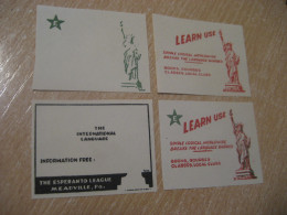MEADVILLE PA Esperanto Liberty Statue Architecture Error Proof Druck Colour Imperforated 4 Poster Stamp Vignette USA - Ensayos, Reimpresiones & Espécimenes
