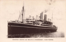 TRANSPORTS - Bateaux - Canadian Pacific S.S "Melita" & "Minnedosa" 14 000 Tonnes - Carte Postale Ancienne - Other & Unclassified