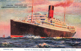 TRANSPORTS - Bateau - Cunard Line - The New Oil-burning Liner "Scythia"- Colorisé - Carte Postale Ancienne - Other & Unclassified