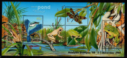 Australia  1999 Small Pond Opt Adelaide Stampex99 In Gold ,souvenir Sheet,,Mint Never Hinged - Mint Stamps