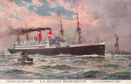 TRANSPORTS - United States Lines - S.S George Washington - Colorisé - Carte Postale Ancienne - Other & Unclassified