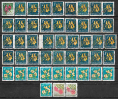 1960 NEW ZEALAND Set Of 48 Used Stamps Perf.15x14 (Michel # 394,396A,397,400) CV €9.60 - Gebruikt