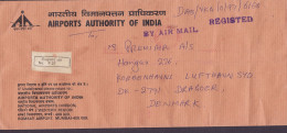 India Air Mail AIRPORTS AUTHORITY Registered Einschreiben BOMBAY 1998 Meter Cover Freistempel Brief (2 Scans) - Cartas & Documentos