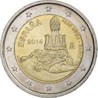 Espagne, 2 Euro, Parc Guell, 2014, Madrid, SPL, Bimétallique - Spanje