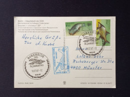 Sonder-Postbeförderung BORKHEIDE-BRÜCK 1987, 75. Jahrestag, Sonderstempel Auf AK Berlin, Märchenbrunnen Friedrichshain - Poste Aérienne