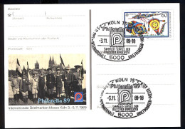 PSo 19 PHILATELIA Köln 1989, ESSt Messe-Symbol 3.11.89 - Postcards - Mint