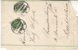 DENMARK 1896 WRAPPER MiNr S 5 SENT FROM KOBENHAVN TO BRANDENBURG - Ganzsachen