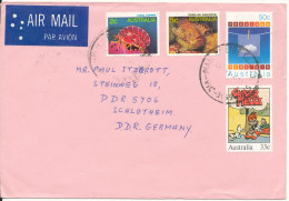 Australia Cover Sent Air Mail To Germany DDR Topic Stamps - Cartas & Documentos