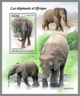 NIGER 2023 MNH Elephants Elefanten S/S – IMPERFORATED – DHQ2413 - Eléphants