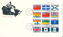 Canada FDC Ottawa 15-6-1979 Canada Souvenir Sheet With 12 Flags With Cachet - 1971-1980