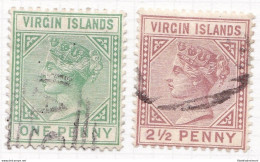 1879-80 BRITISH VIRGIN ISLANDS, SG  24/25  2 Values  USED - Other & Unclassified