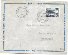 Finland   1947 60th Anniversary Of The Tourism Association, Koli Heights In Eastern Finland Mi 346 FDC - Covers & Documents