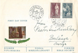 Finland   1948 400th Anniversary Publication Of The Translation Of The New Testament Mikael Agricola Mi 356-357 FDC - Brieven En Documenten