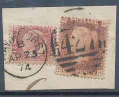 GB QV ½d Plate 4 (JJ) Together With 1d Plate 166 (RH) Superb Used On Piece With Duplex „HAWKHURST / 427“, Kent (4VODA, U - Oblitérés