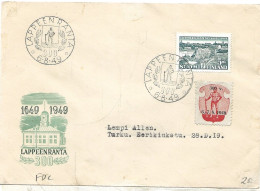 Finland   1949 300th Anniversary Of The City Of Lappeenranta, Port Of The City, Steamer "Salmetar" Mi 373 FDC 6.8.49 - Covers & Documents
