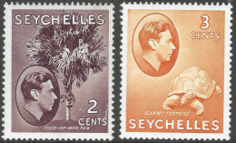 Seychelles. 1938-49 KGVI. 2c, 3c MH. SG 135a, 136ab. M3173 - Seychellen (...-1976)