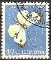 Schweiz Suisse Pro Juventute 1956: Pieris Brassicae WI 167 Mi 636 Yv 585 Sonder-⊙ Mittelholzer Gedenkflug (Zu CHF 8.00) - Gebraucht