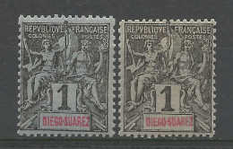 DIEGO-SUAREZ N° 38 Noir S.azuré Et S.gris Variétée Un Plus Grand NEUF** LUXE SANS CHARNIERE / Hingeless / MNH - Neufs