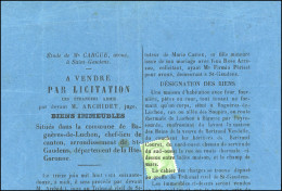 Obl. 20 - 5c. Vert, Obl. Typographique S/document Notarial De SAINT-GAUDENS. Cote Cérès 2008. SUP. - 1862 Napoleon III