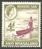 760 Rhodesia Nyasaland Pirogue Lake Bangsweulu Bateau Boat (RHO-40b) - Rhodesia & Nyasaland (1954-1963)