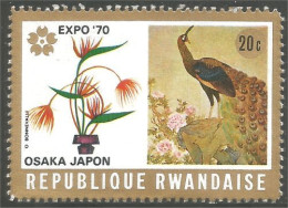 777 Rwanda Expo 70 Osaka Paon Peacock Pavo MH * Neuf (RWA-203b) - Unused Stamps