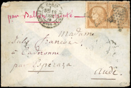 Obl. 36 - L'ARCHIMEDE. Paire Du 10c. Siège Obl. étoile 20 S/lettre Frappée Du CàD De PARIS - R. ST-DOMQUE ST-GN Du 18 No - Krieg 1870