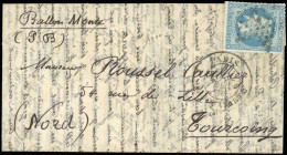 Obl. 29 - LA VILLE DE PARIS. 20c. Lauré Obl. étoile "15" S/lettre Frappée Du CàD De PARIS - RUE BONAPARTE Du 12 Décembre - War 1870