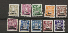 1929 MNH Norway Mi 141-149 (20 Ore Is MH/*) Including Both Shades Of 40 Ore - Ungebraucht