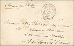 Obl. 26 - Lettre Frappée Du Cachet Rouge PP Et Du CàD ARMEE DU RHIN - BAU AF Du 24 Août 1870 à Destination De NARBONNE - - Krieg 1870