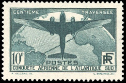 ** 321 - 10F. Traversée De L'Atlantique Vert Foncé. SUP. - Autres & Non Classés