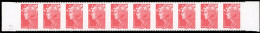 ** 4187a - Marianne De Beaujard. Rouge. Bande Intégrale Horizontale De Roulette. 10 Valeurs. Sans Massicotage, Non Confe - Coil Stamps