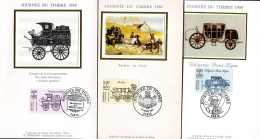 Journée Du Timbre - Lot De 3 Cartes JT 1987 - 1988 - 1989 - Tijdelijke Stempels