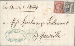 Obl. INDE - PONDICHERY. Timbres De Colonies Générales N° 18 + 33. 10c. Cérès + 15c. Groupe Obl. S/lettre Frappée Du CàD  - Other & Unclassified