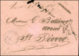 Obl. Précurseur. Lettre Frappée De La Marque Manuscrite Trinité Du 24 Janvier 1866 Et Du Cachet MARTINIQUE- GROS MORNE D - Autres & Non Classés