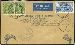 Obl. SG#553 - 7d. Light Blue + AUSTRALIA SG#76 Used On Letter From AUCKLAND To SYDNEY On 17 FEB 34. VF. - Andere & Zonder Classificatie