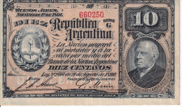 BILLETE DE ARGENTINA DE 10 CENTAVOS DEL AÑO 1891 EN CALIDAD EBC (XF) (BANKNOTE) - Argentina