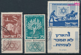 Israel 59-61 Mit Halbtab (kompl.Ausg.) Gestempelt 1951 Jüdischer Nationalfonds (10348751 - Usati (con Tab)