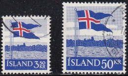 IS062D – ISLANDE – ICELAND – 1958 – ICELANDIC FLAG – Y&T # 274/6 USED - Usados