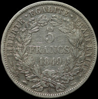 LaZooRo: France 5 Francs 1849 A VF - Silver - 5 Francs