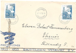 Finland   1953  Centenary Of The Anti-Alcohol Movement In Finland  Mi 416 FDC - Lettres & Documents