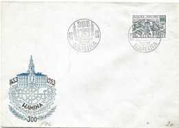 Finland   1953 300th Anniversary Of The City Of Hamina, View And Municipal Coat Of Arms  Mi 417 FDC - Brieven En Documenten