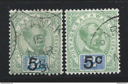 1891 SARAWAK - SG N° 25-26a  2 Valori Sovrastampati USATI Firma E.Diena - Other & Unclassified