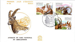 FDC Monaco,  Chamois, Moufflon, Ibex    /     Lettre De Première Jour, Chamois, Mouflon, Bouquetin - Gibier